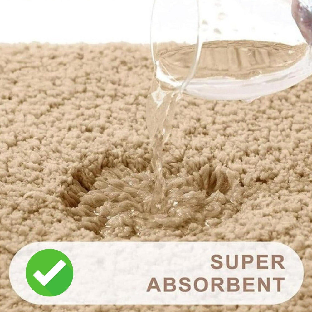 Fluffy Semicircle Non-Slip Bath Mat