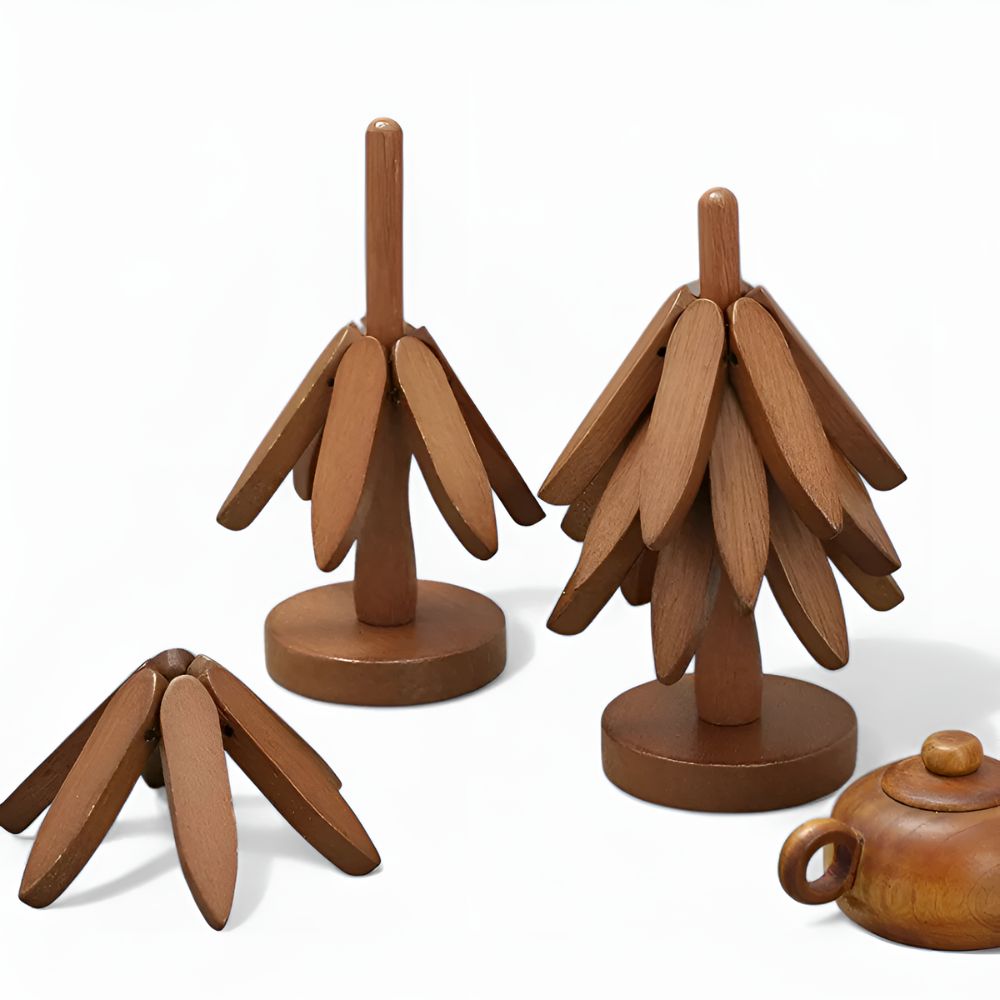 Salvamanteles plegables de madera | Set de 3 piezas