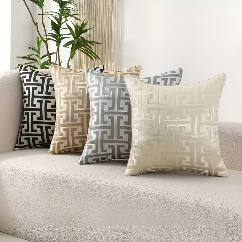 Geometrischer Jacquard Luxus-Kissenbezug