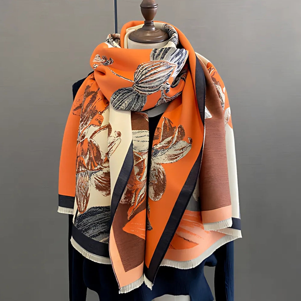 Bufanda chal suave floral Iris