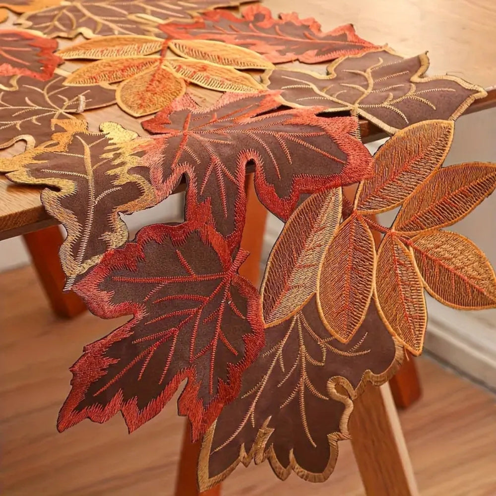 Chemin de table Feuilles d'automne pour décoration de salle à manger