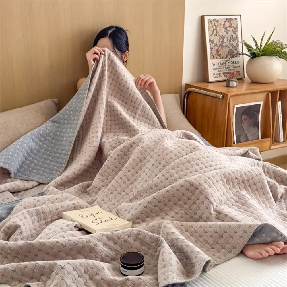 Manta Reversible Matelassé Seersucker de Algodón