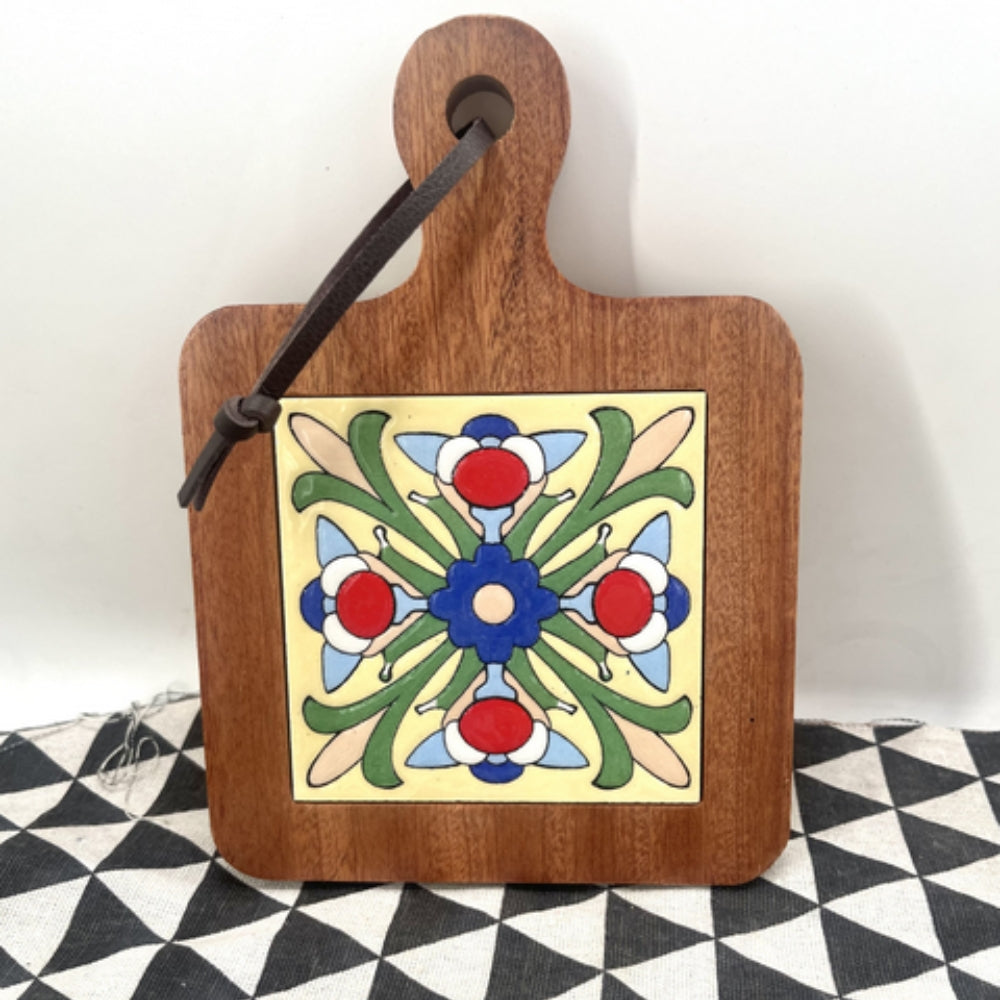 Posavasos Florales Marroquíes de Madera de Ébano