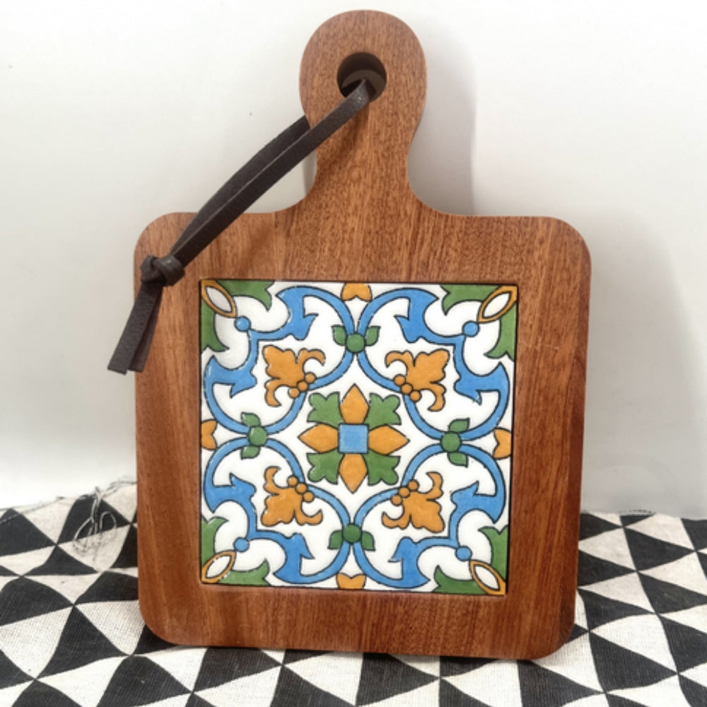 Posavasos Florales Marroquíes de Madera de Ébano