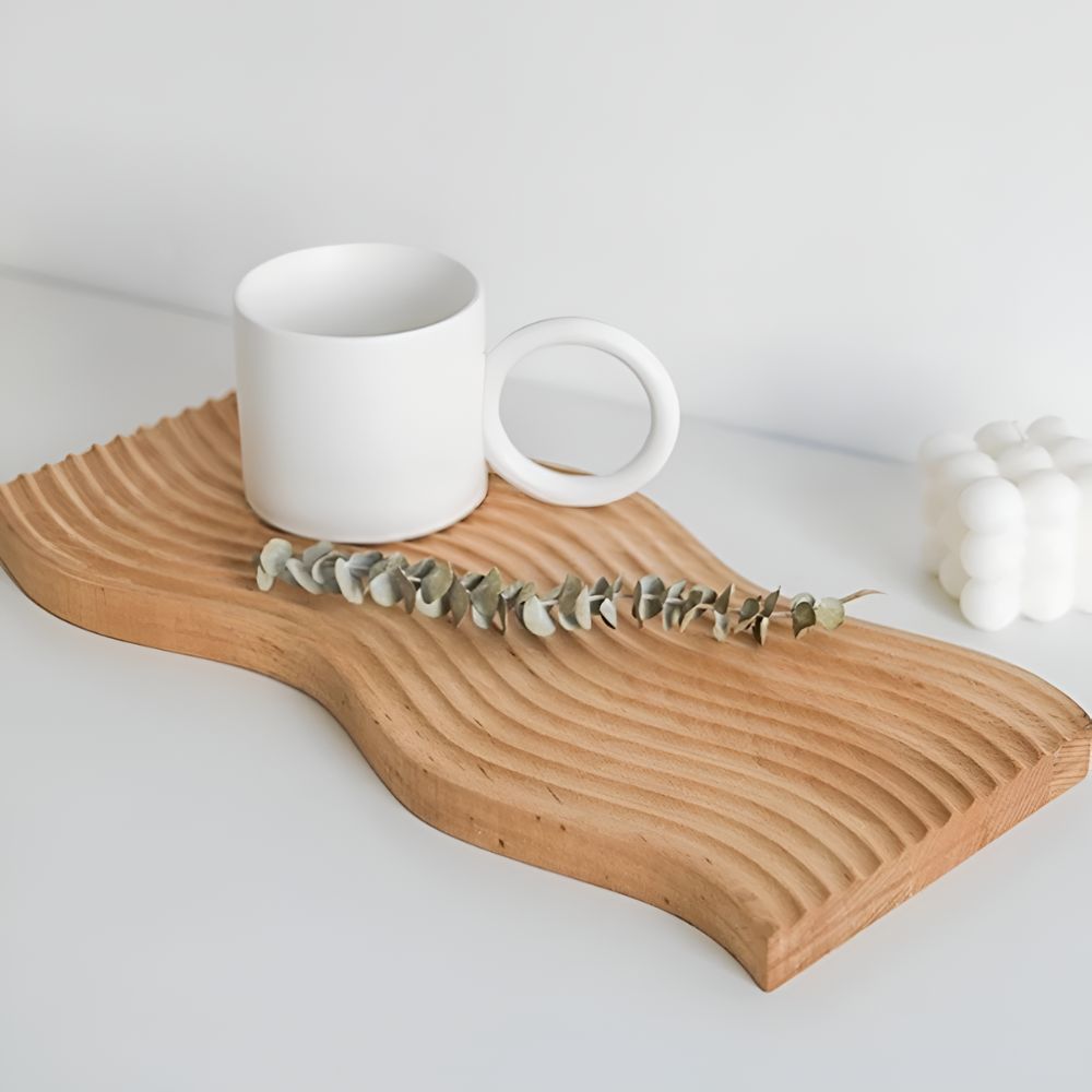 Bandeja Nórdica de Madera con Ondas
