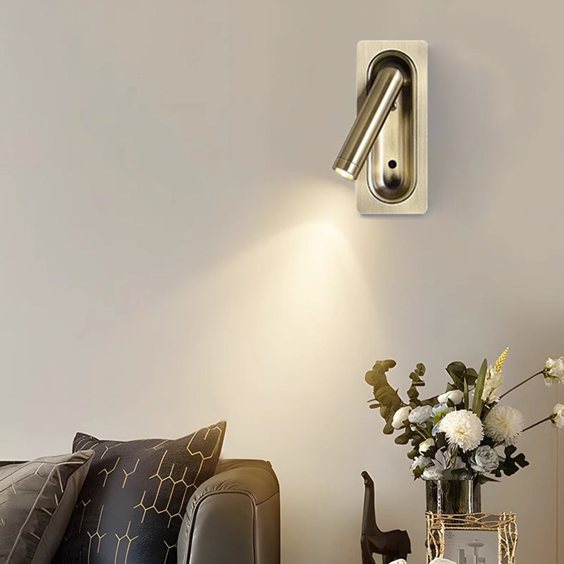 Rectangular Aluminum LED Wall Light With Concealed Switch- Nordic Adjustable Spotlight Wall Sconce For Living Room