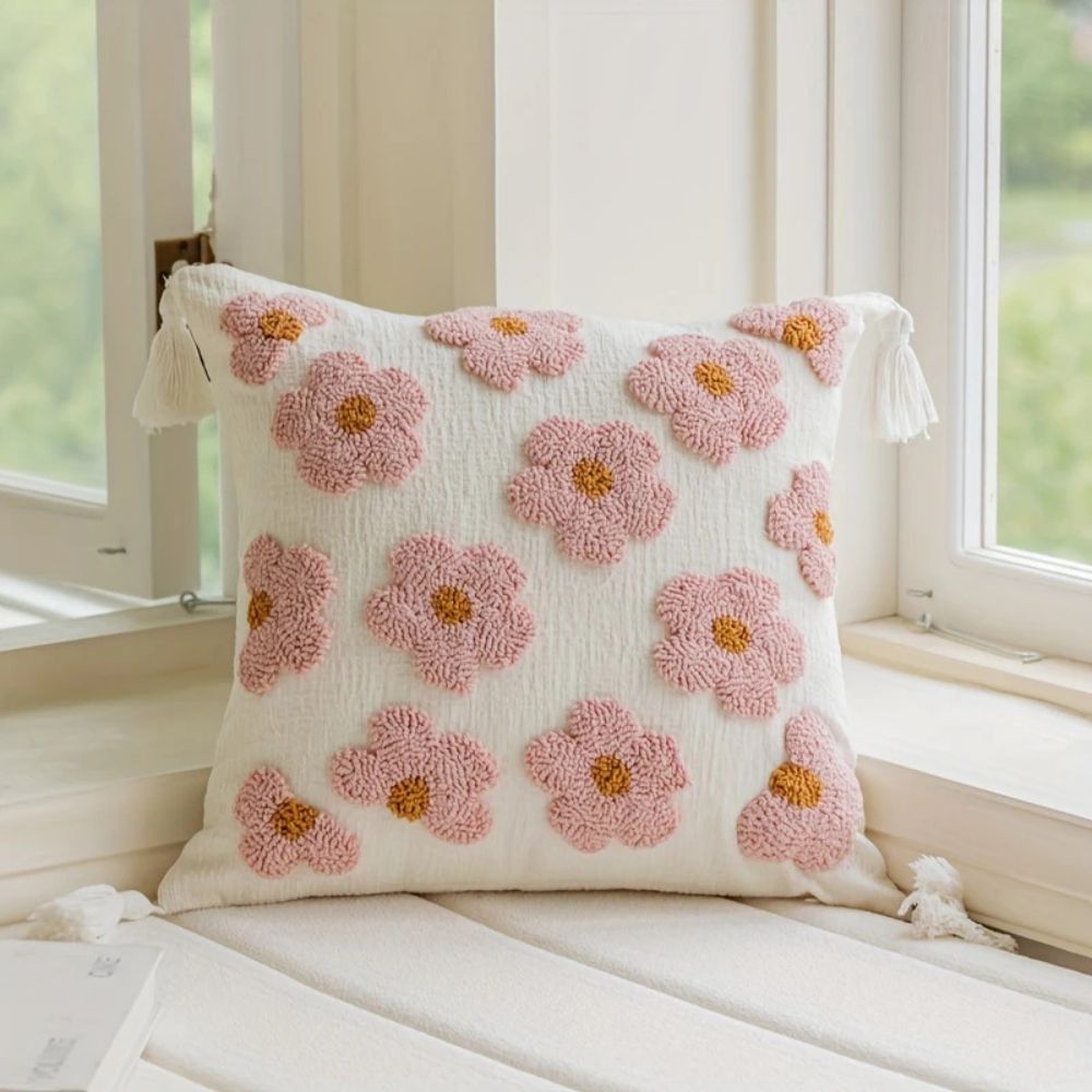 Rosiger Bloom Gefloster Kissenbezug