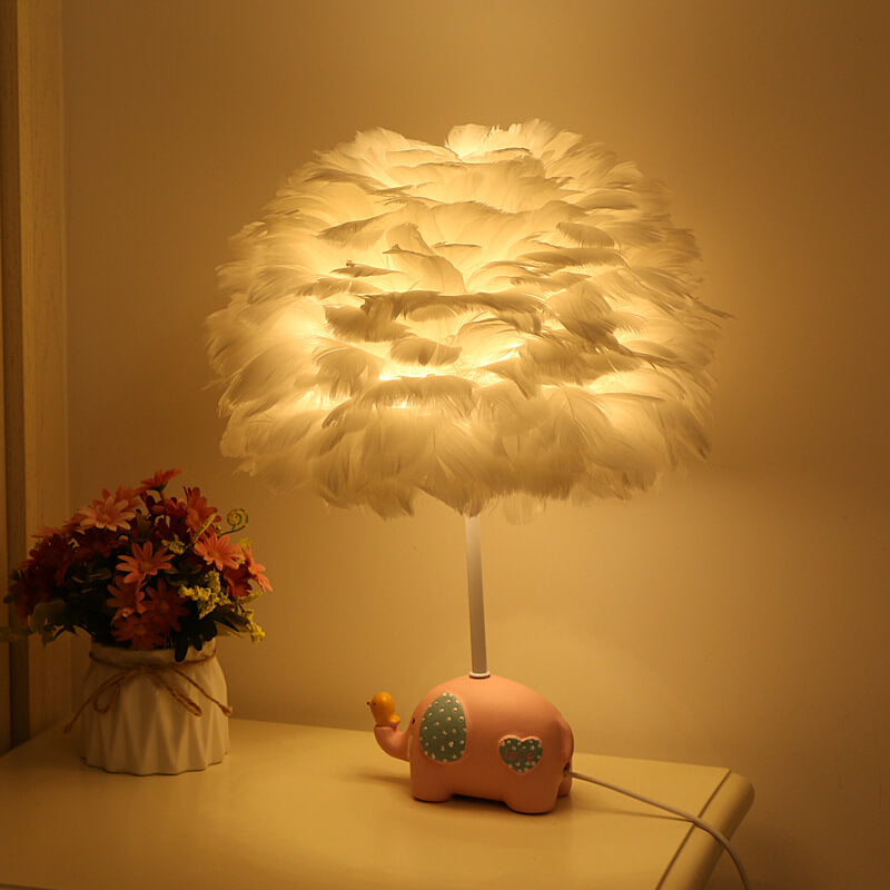 Modern Creative Unicorn Feather Children 1-Light Table Lamp