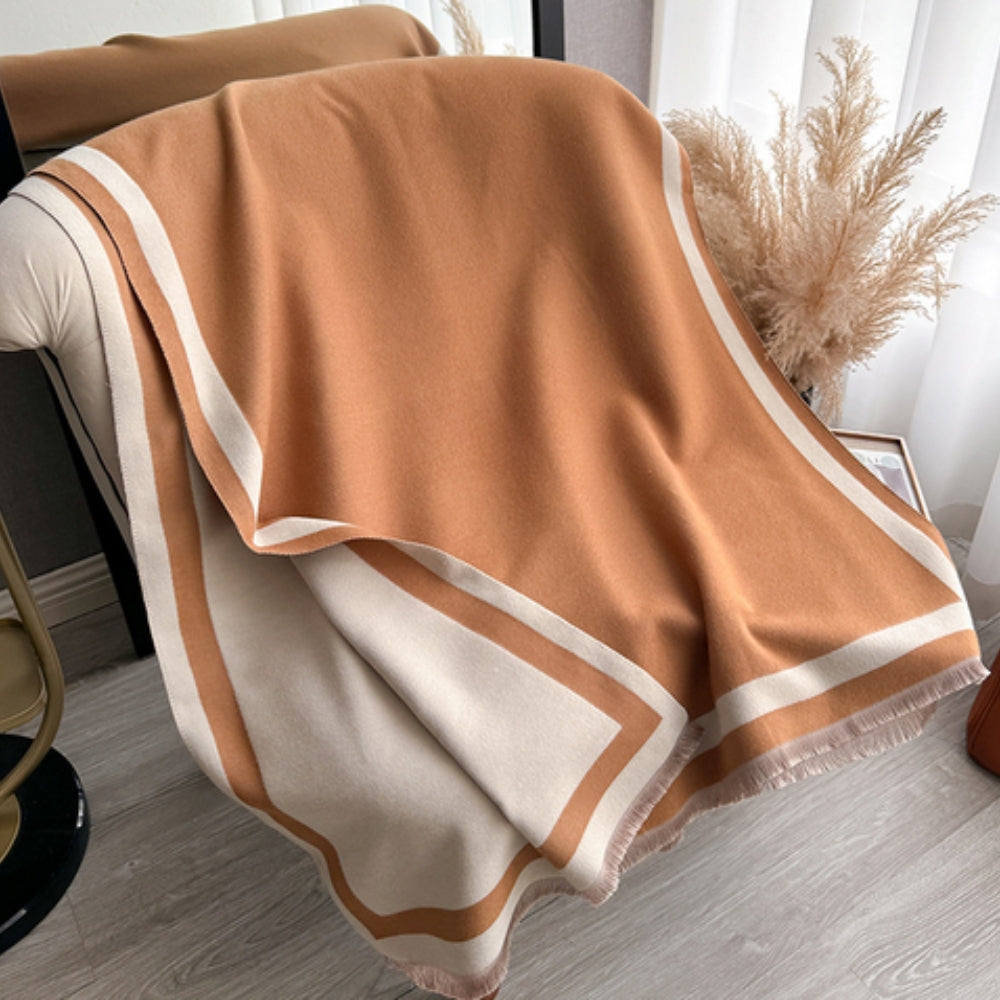 Poncho bufanda reversible rayado Savéra