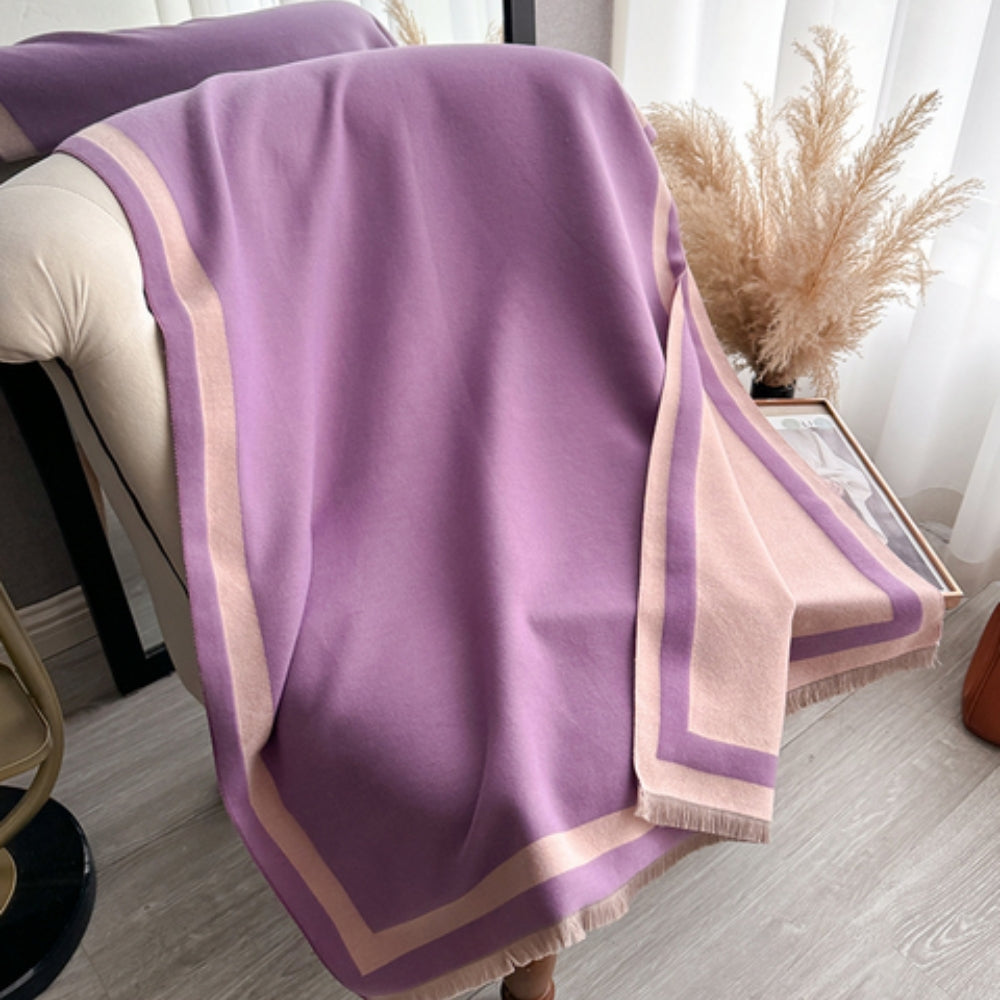 Poncho bufanda reversible rayado Savéra