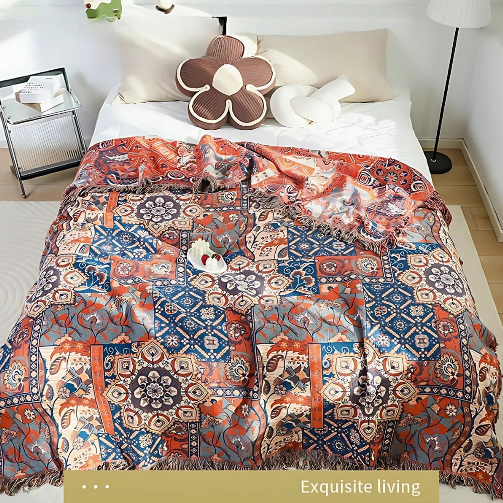 Plaid en Coton Jacquard Floral Solea