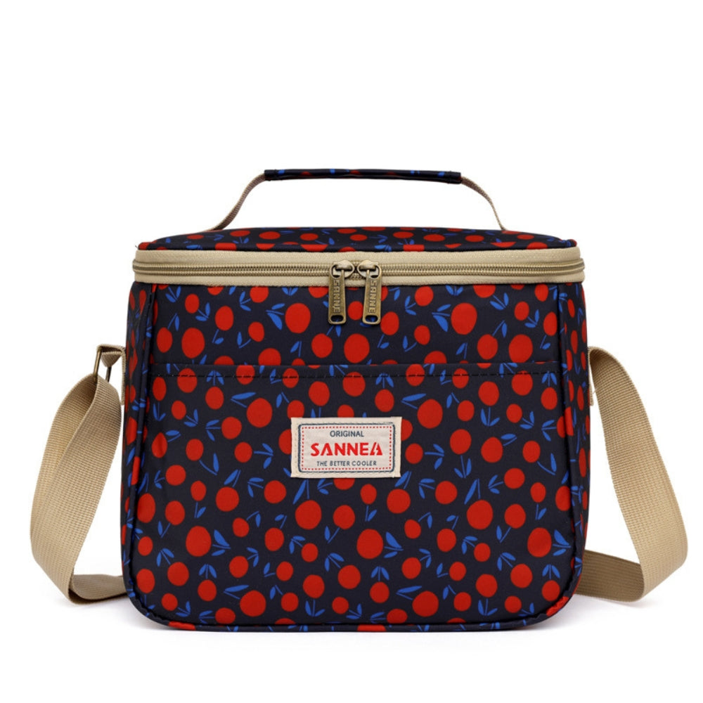 Bolsa de almuerzo aislada retro floral con estilo