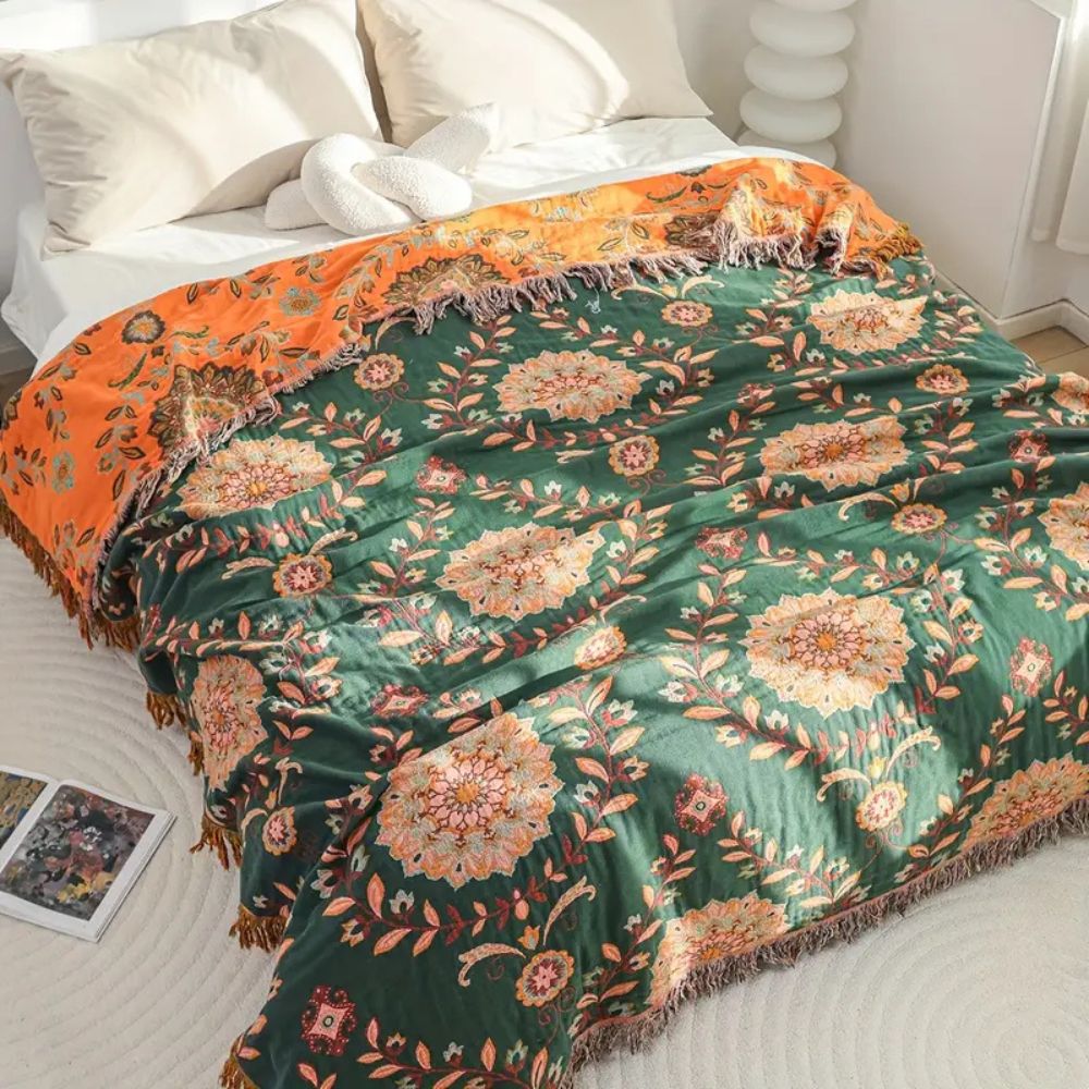 Manta Reversible Vintage Sunfern de Algodón