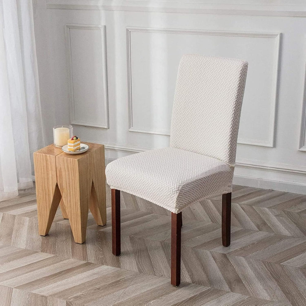 Funda elástica de terciopelo jacquard Sylva para silla de comedor