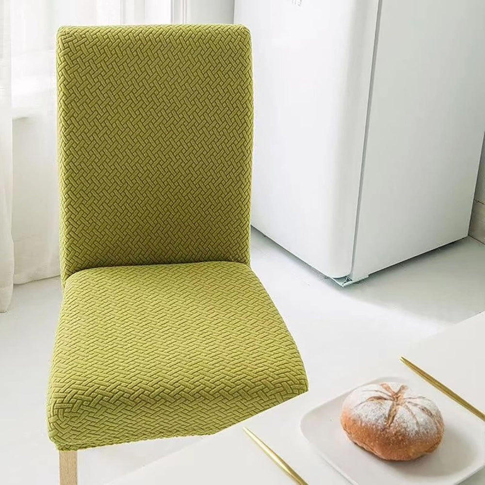 Funda elástica de terciopelo jacquard Sylva para silla de comedor