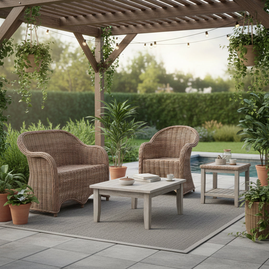 Premium Rattan Weaving Chair - Whimsical Curves Hand-Woven Bohemian Dining Chair For Dining Room & Garden