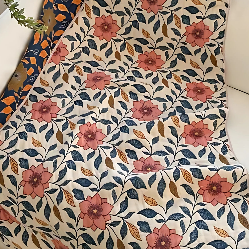 Toalla de baño de algodón con hojas florales Tavira