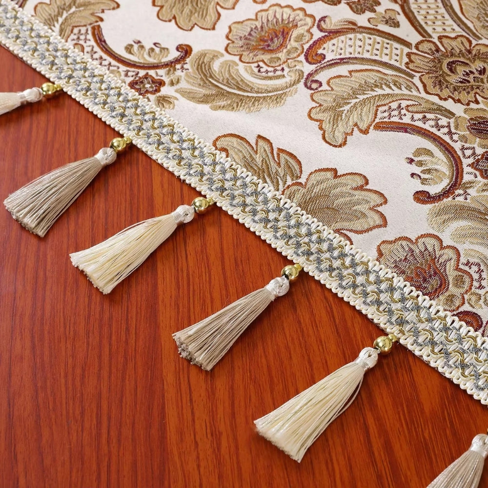 Vintessa Vintage Embroidered Tassel Tablecloth