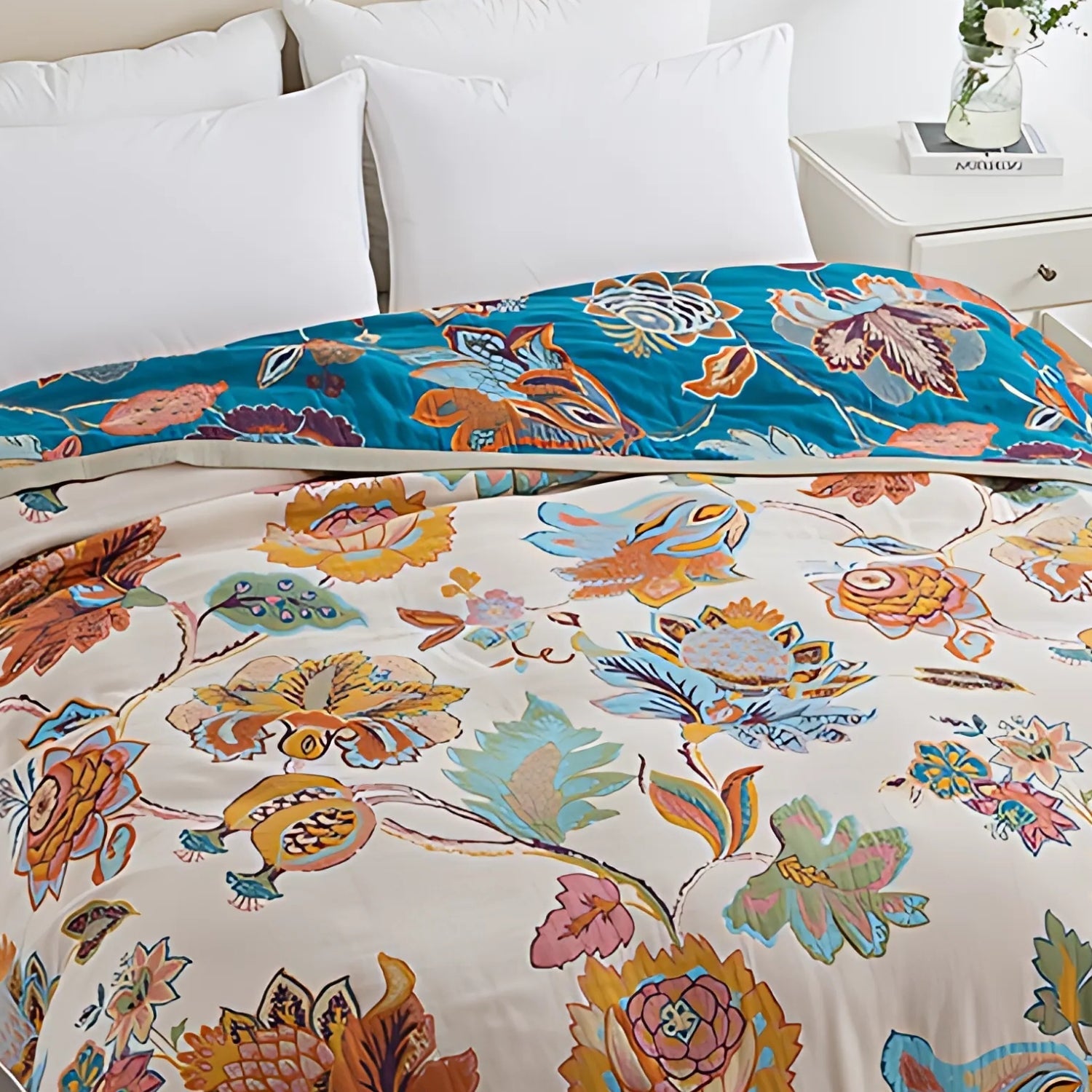 Couverture Réversible en Coton Flora Wildbloom