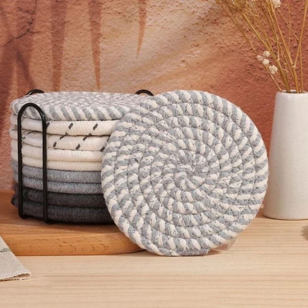 Geflochtenes Wirbel Untersetzer Set | 8-teiliges Set