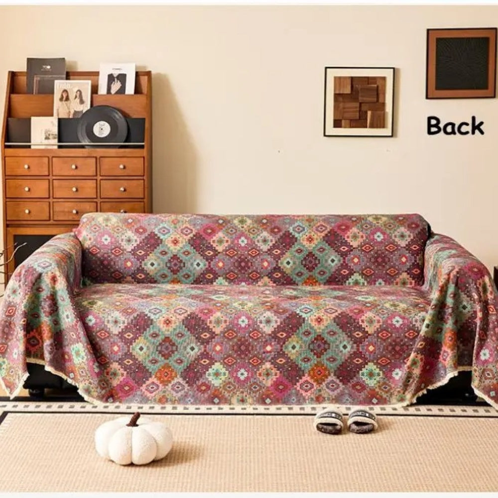 Funda de sofá Zahara Kilim tribal geométrica