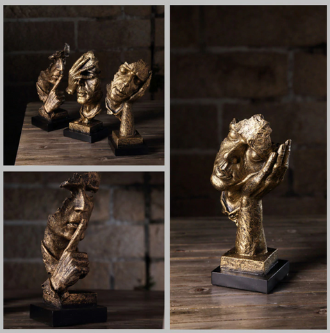 Sculpture Abstraite Dorée – Soren