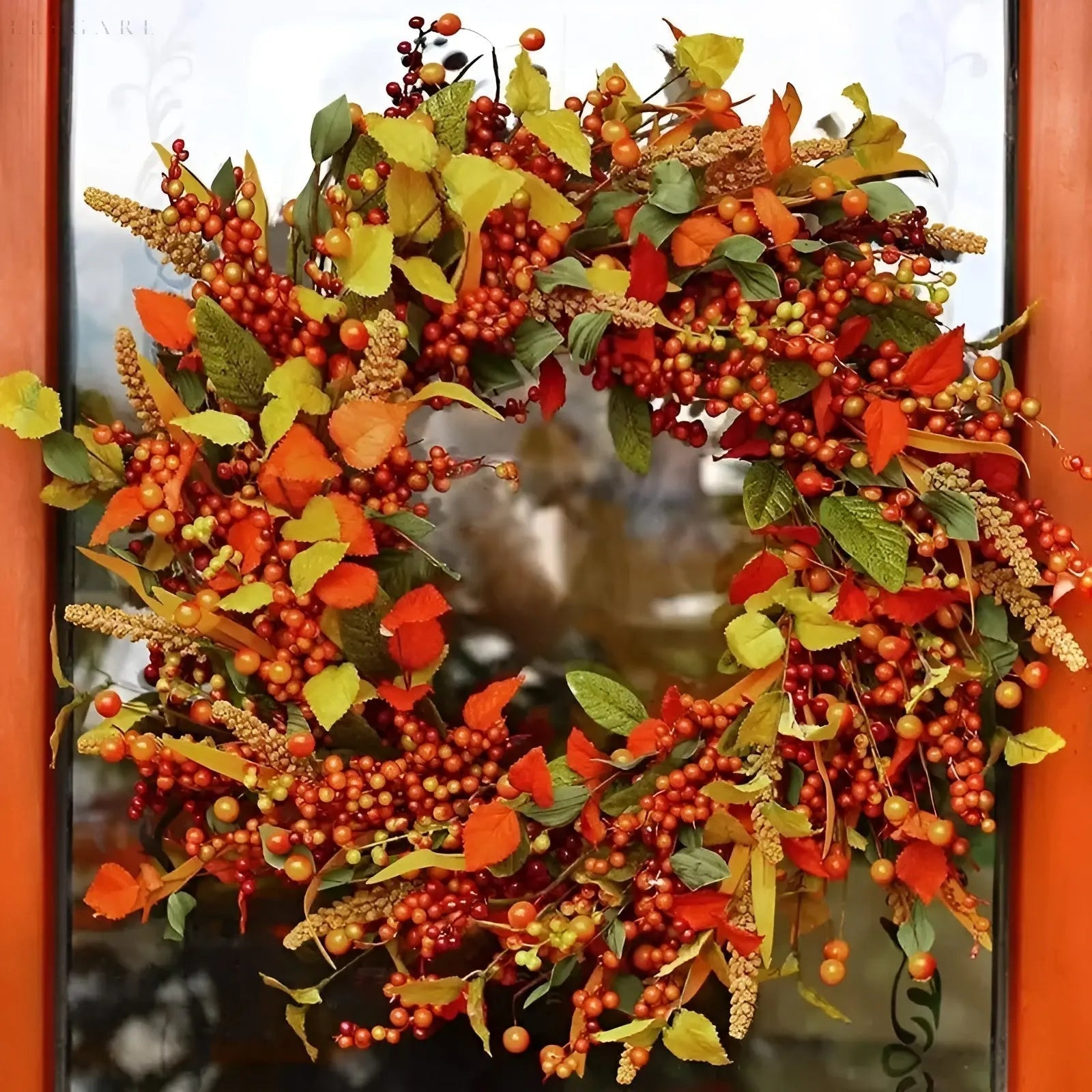 AmberLeaf Autumn Rattan Wreath
