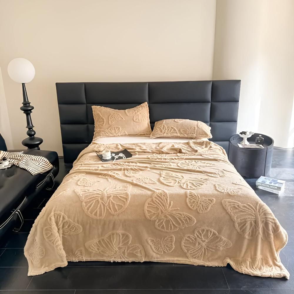 Schmetterling Jacquard Flanell-Decke
