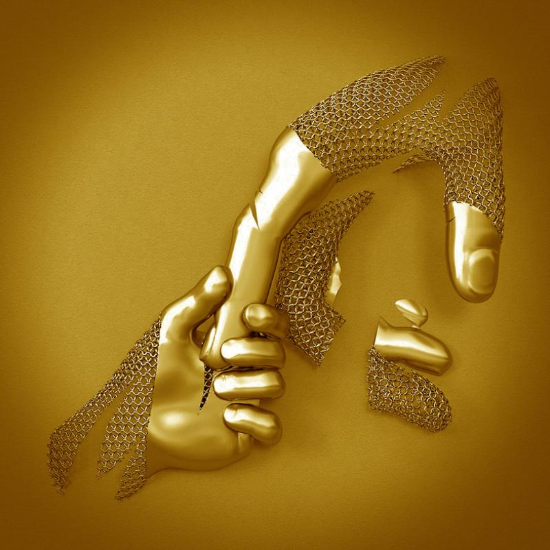 Canvas Art with Metal Figure - AmorArte