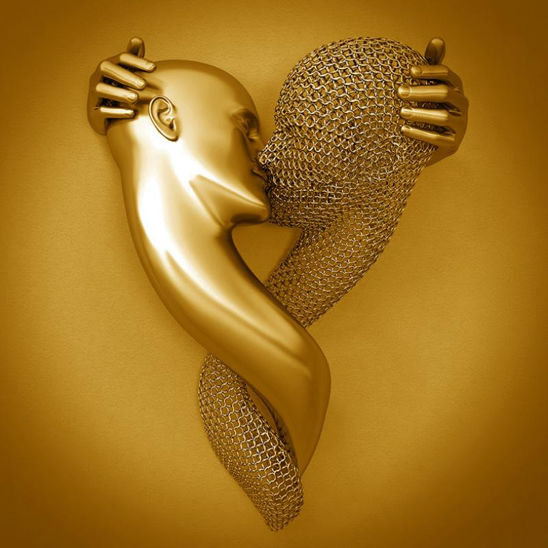 Canvas Art with Metal Figure - AmorArte