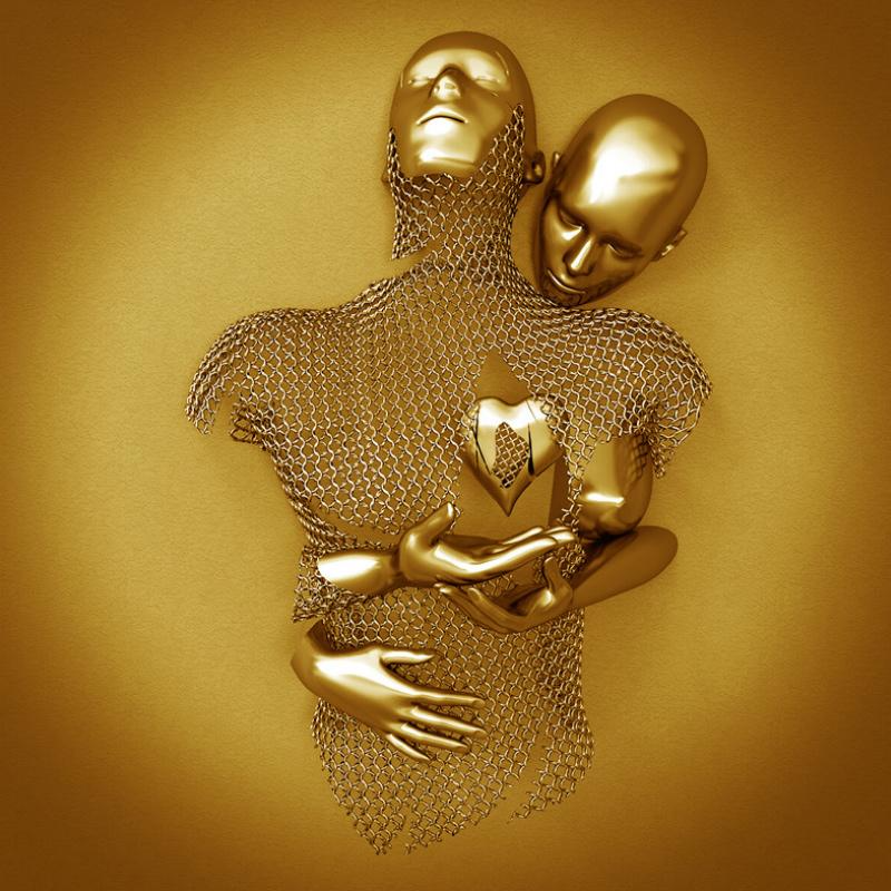 Canvas Art with Metal Figure - AmorArte
