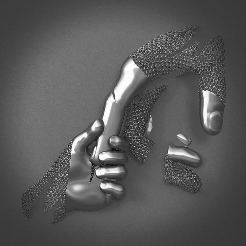 Canvas Art with Metal Figure - AmorArte