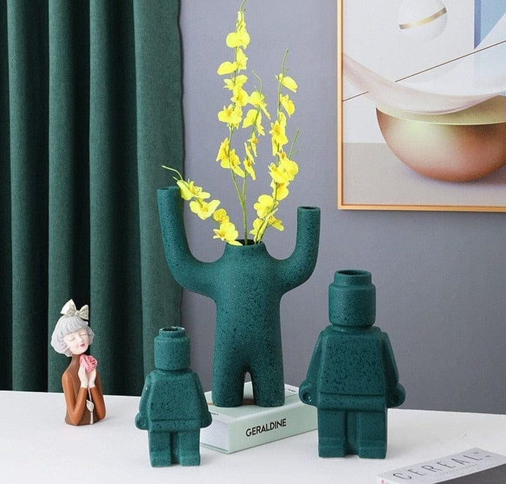 Robot z keramických květináčů - BrickBotanica
