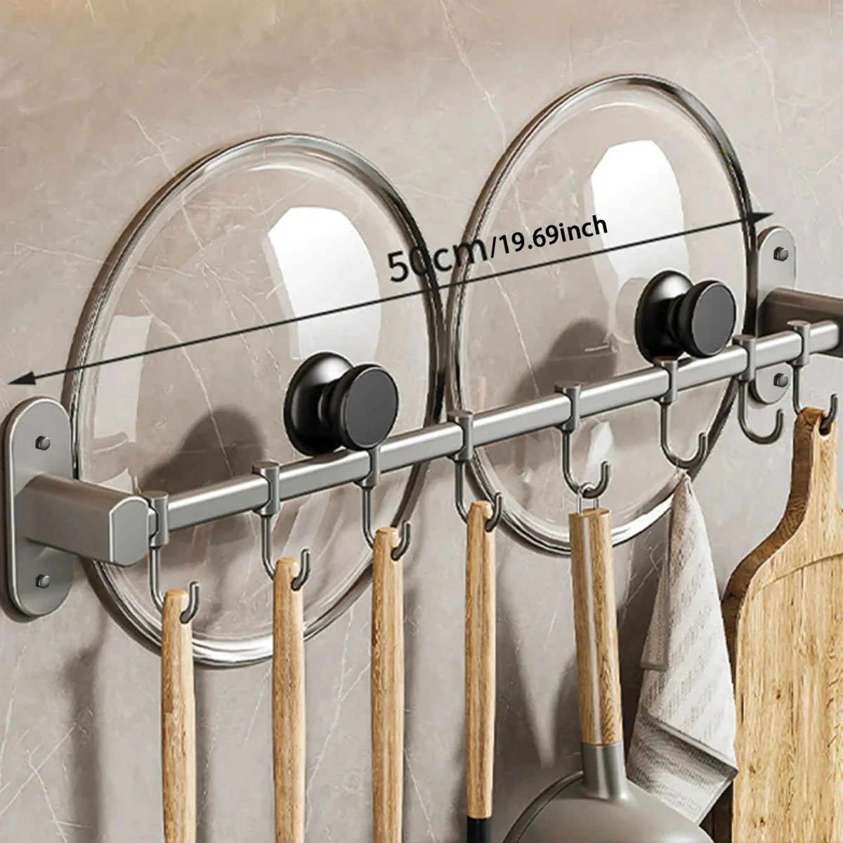 Estante de pared de acero negro para utensilios de cocina | Virelle Maison
