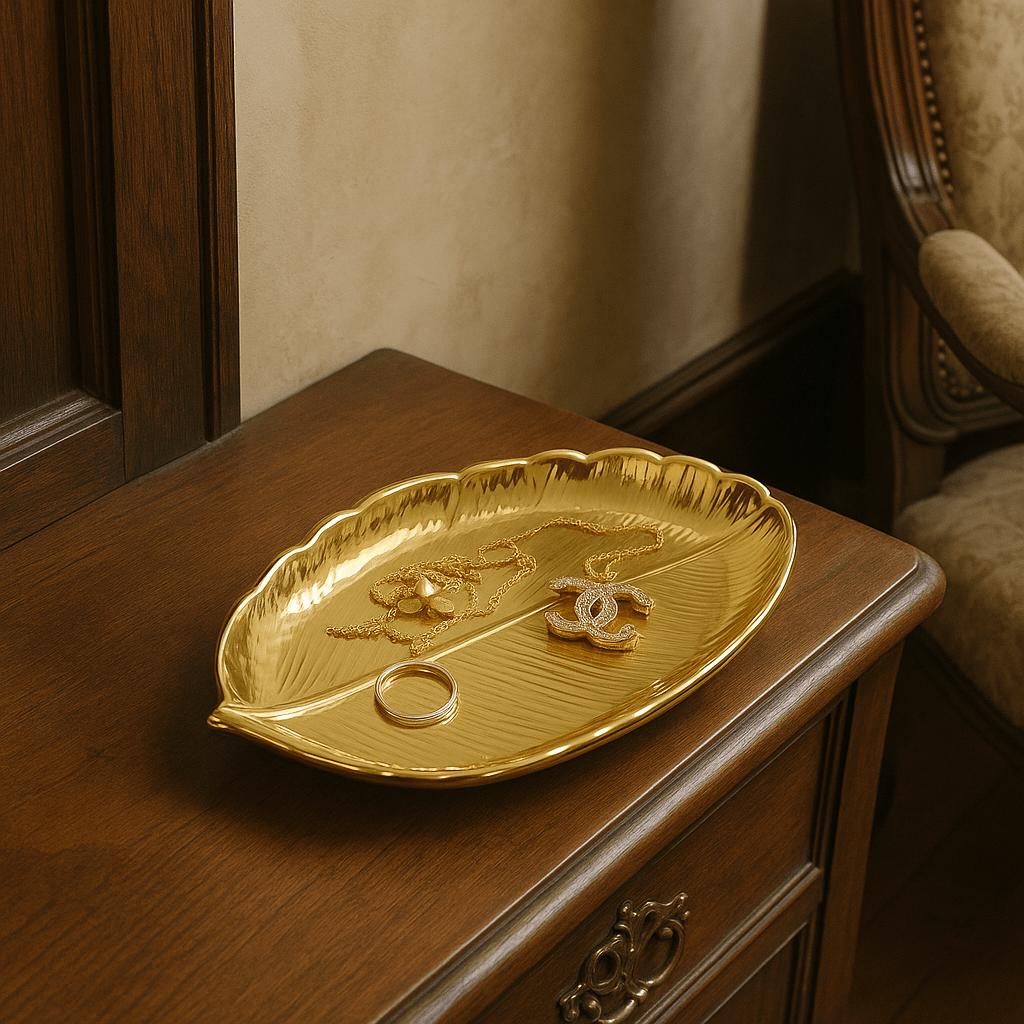 Hommfer – Boîte de Rangement en Céramique Dorée Lova