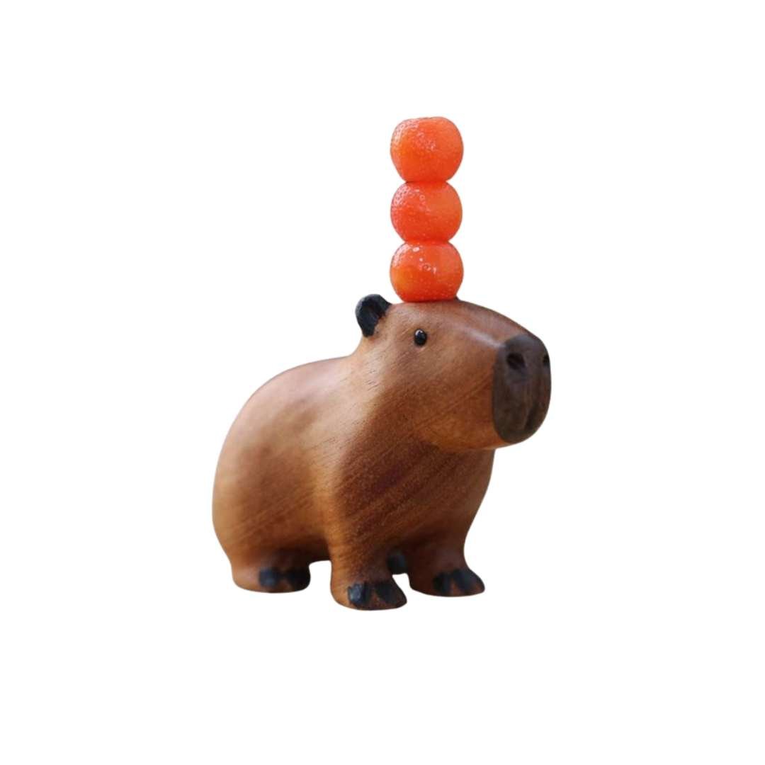 Hommfer – Décoration Capybara en Bois avec Orange