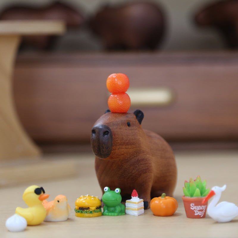 Hommfer – Décoration Capybara en Bois avec Orange