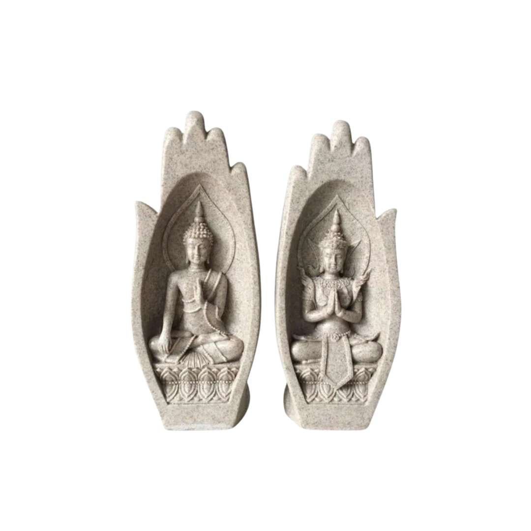 Hommfer – Ensemble de 2 Figurines Bouddha Décoratives