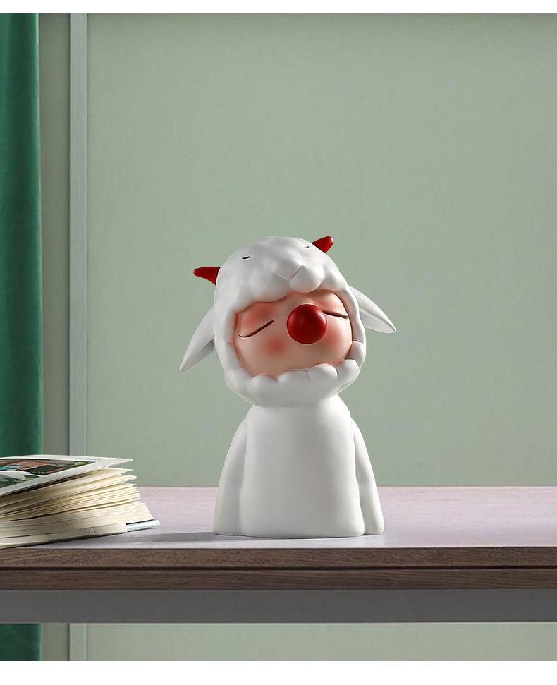 Hommfer – Figurine Décorative Mouton Moderne en Résine