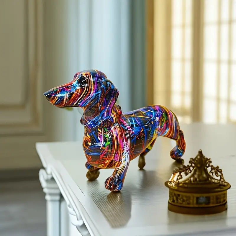 Hommfer – Figurine Teckel Moderne en Résine