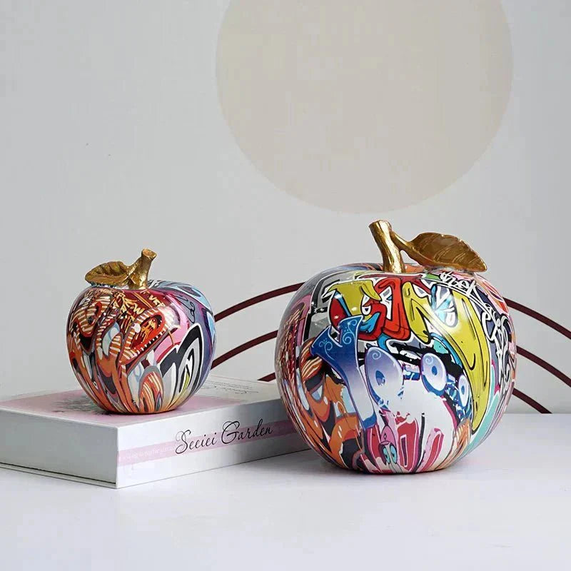 Hommfer - Figurines Pomme Colorées en Résine Faite Main