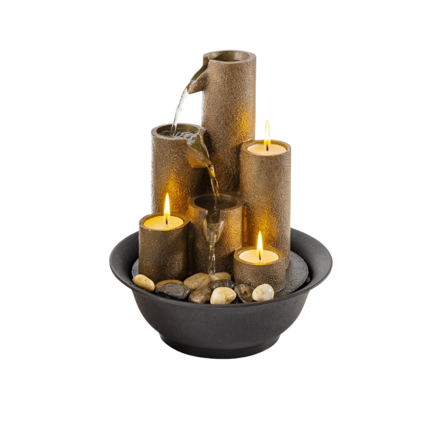 Hommfer – Fontaine Cascade Résine avec Porte-Bougies