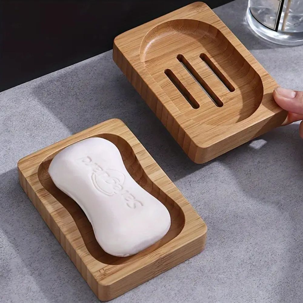 Hommfer - Porte-savon en bois naturel