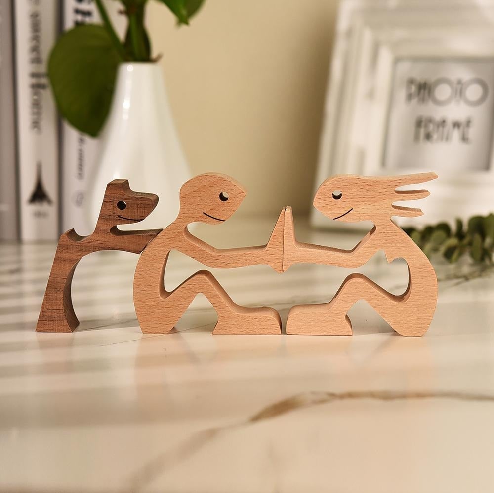 Hommfer – Sculpture Bois Fait Main Chiens