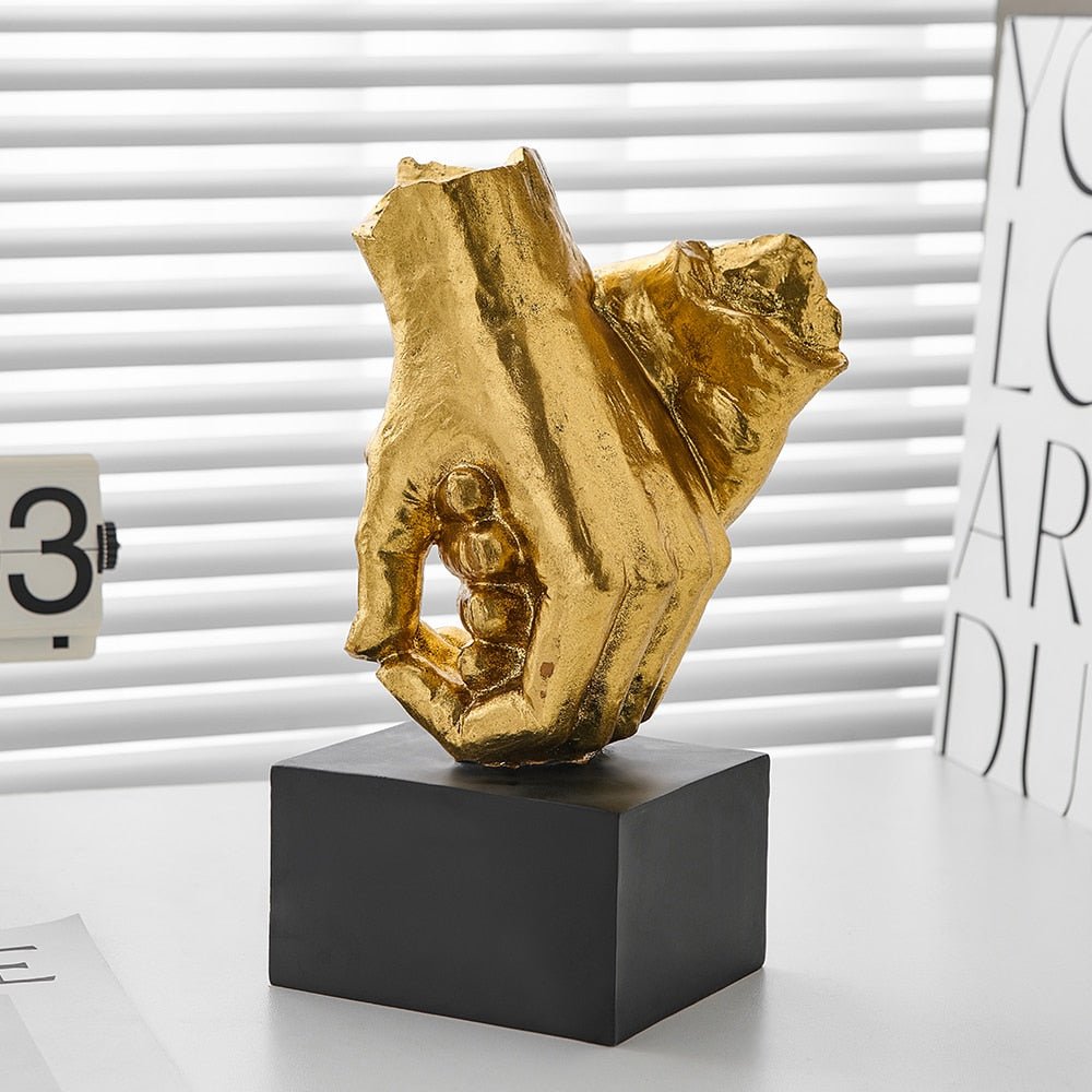 Hommfer – Sculpture Mains Entrelacées en Résine