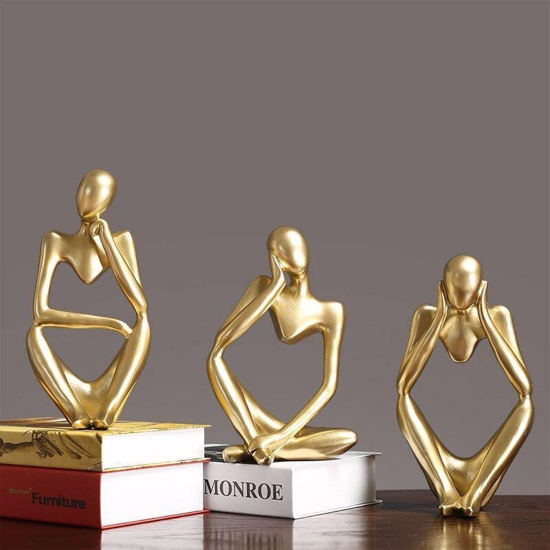 Hommfer – Sculpture Minimaliste du Penseur à l'Élégance Moderne