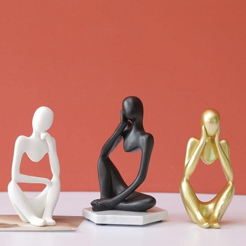 Hommfer – Sculpture Minimaliste du Penseur à l'Élégance Moderne