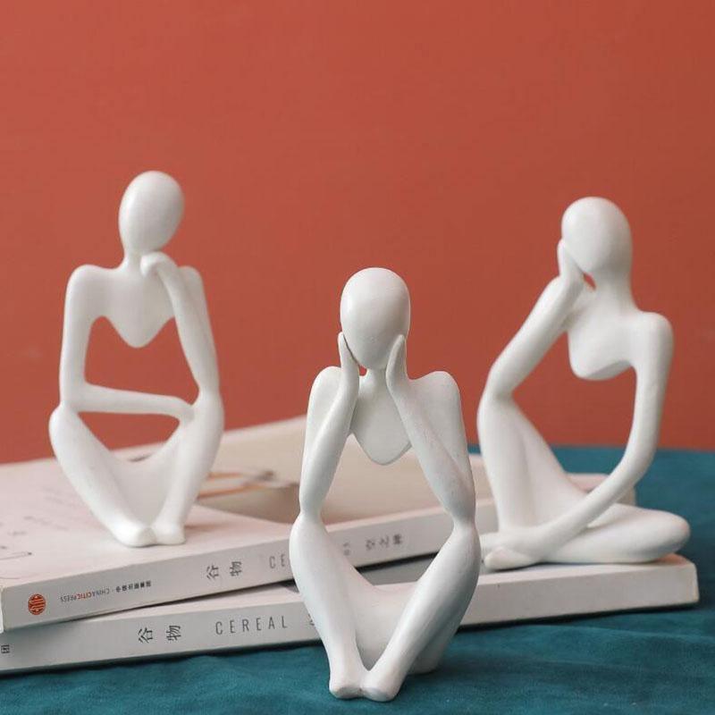 Hommfer – Sculpture Minimaliste du Penseur à l'Élégance Moderne