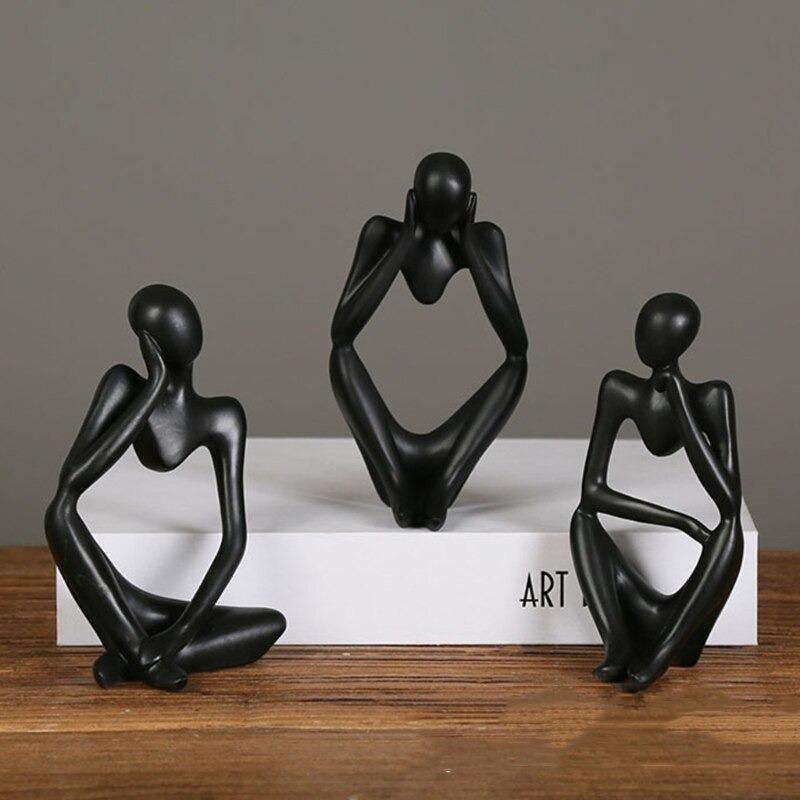 Hommfer – Sculpture Minimaliste du Penseur à l'Élégance Moderne