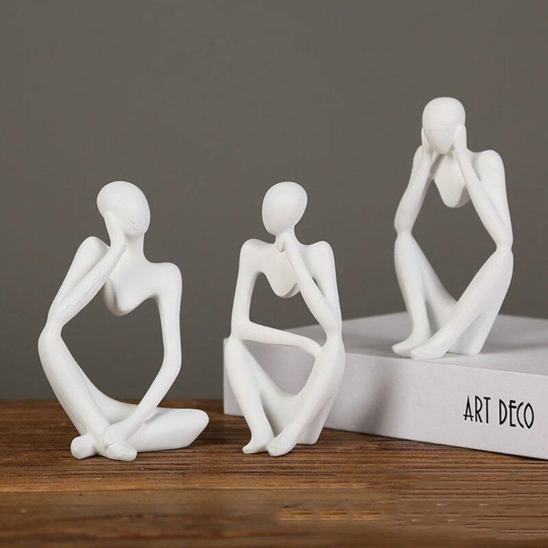 Hommfer – Sculpture Minimaliste du Penseur à l'Élégance Moderne